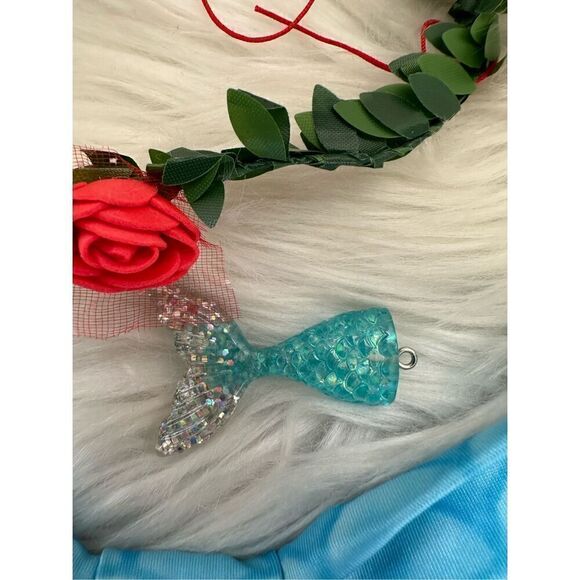 Mermaid bikini 4 piece set girls size 6-7 aqua - Picture 3 of 4